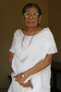 K.R. Gowriamma, head of JSS at her residence on May 9, 2013. Photo/Sivaram V.